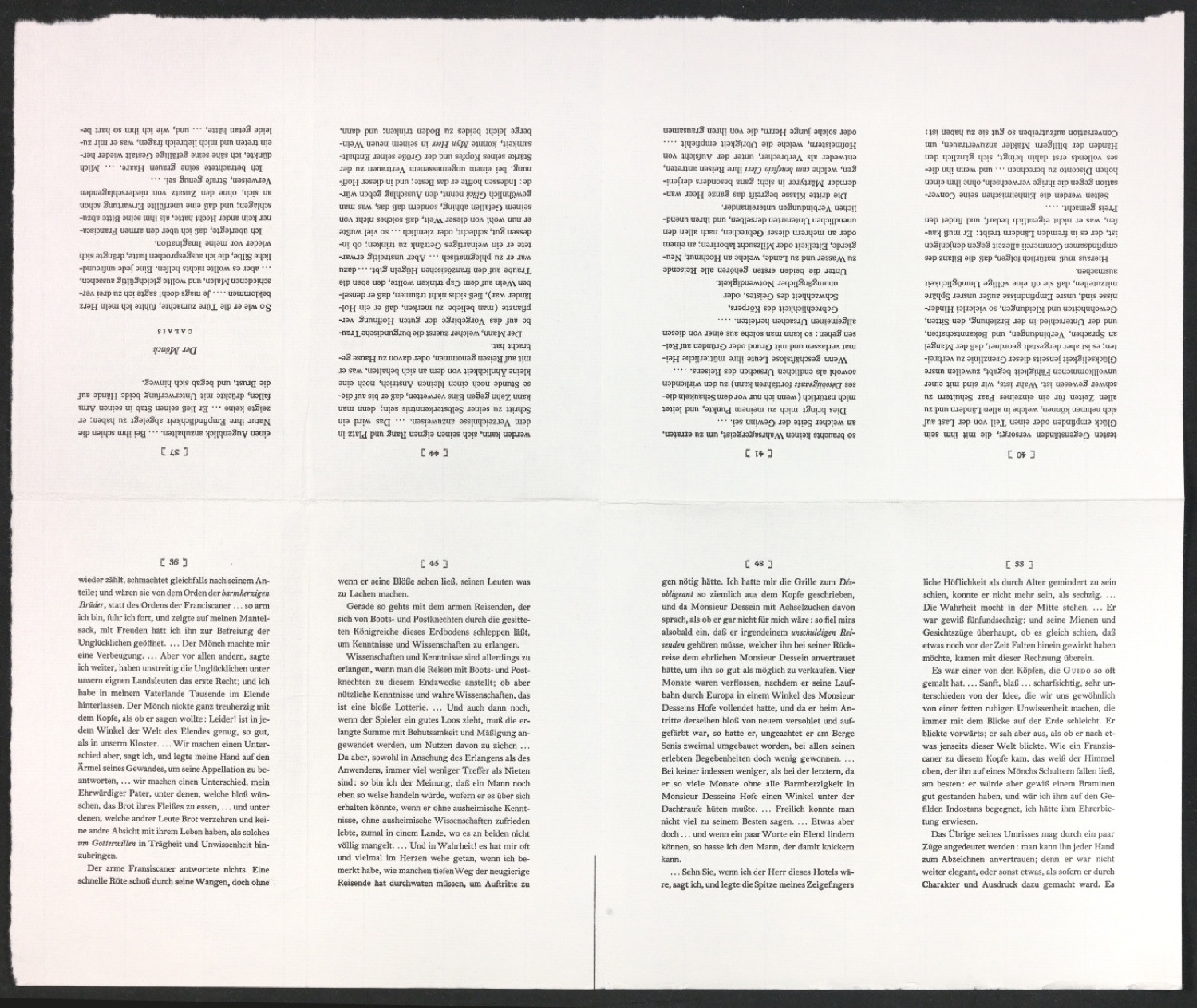 Probedrucke auf Druckbögen für Seiten von Yorick — Blatt 9