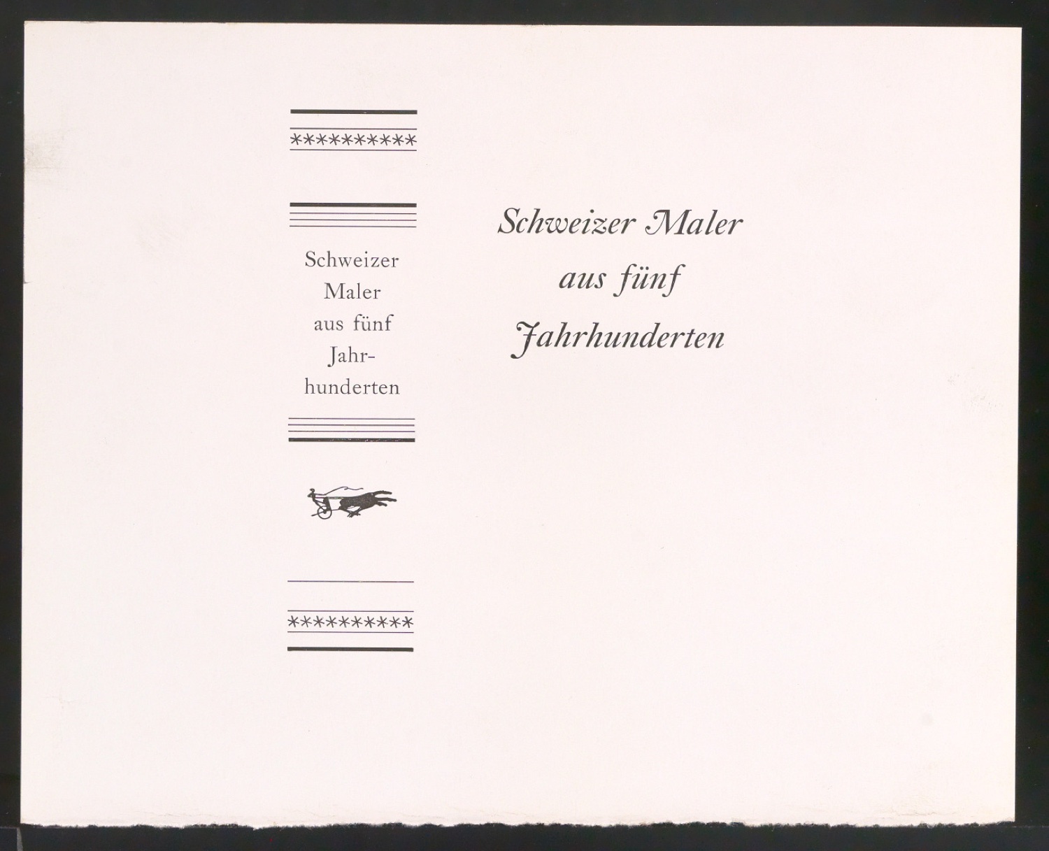 Probedrucke für Titelblatt, Titelschild und Rückenschild von Schweizer Maler aus fünf Jahrhunderten — Blatt 7