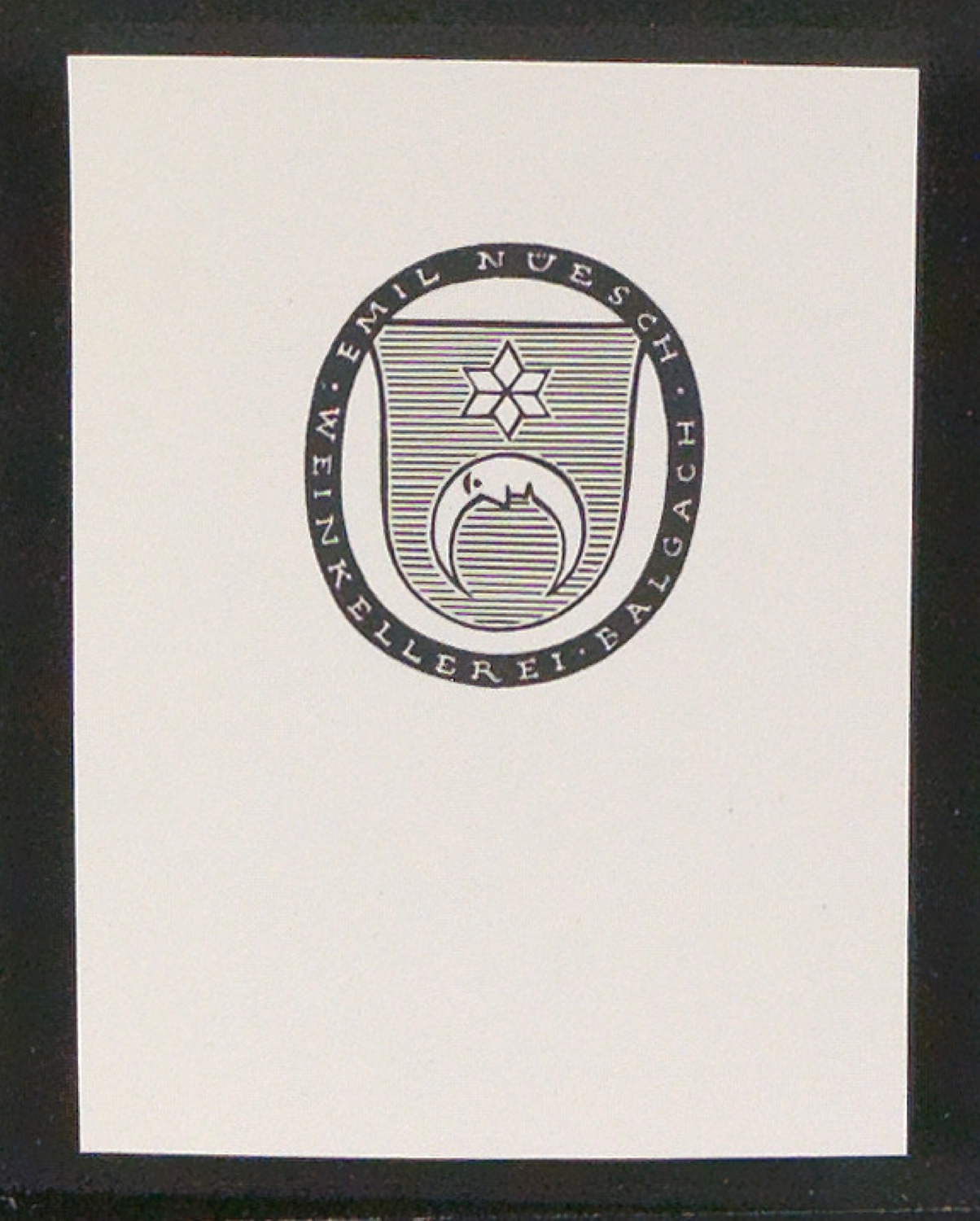 Entwürfe, Probedrucke, Klischees und Klischeeabzüge von Firmenzeichen für Emil Nüesch Weinkellerei Balgach — Blatt 9