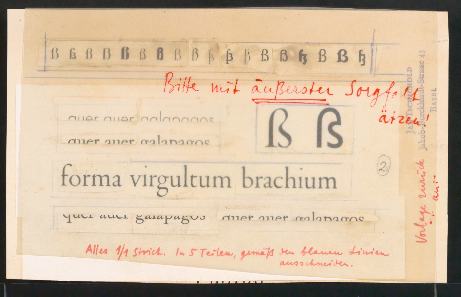 Montierte Klischeevorlagen für Illustrationen von Meisterbuch der Schrift — Blatt 3