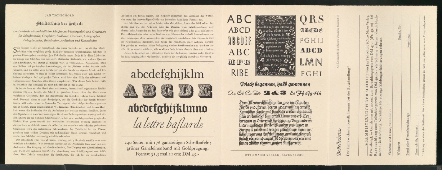 Probedrucke von Werbeprospekten mit Bestellschein für Meisterbuch der Schrift — Blatt 14
