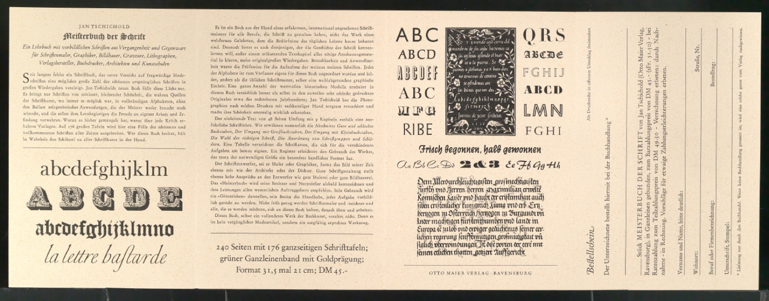 Probedrucke von Werbeprospekten mit Bestellschein für Meisterbuch der Schrift — Blatt 23