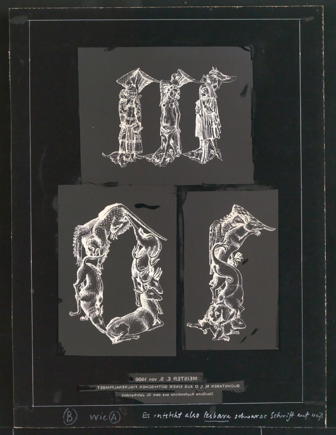 Montierte Vorlagen für Negativ-Klischees für Illustrationen von Meisterbuch der Schrift — Blatt 9