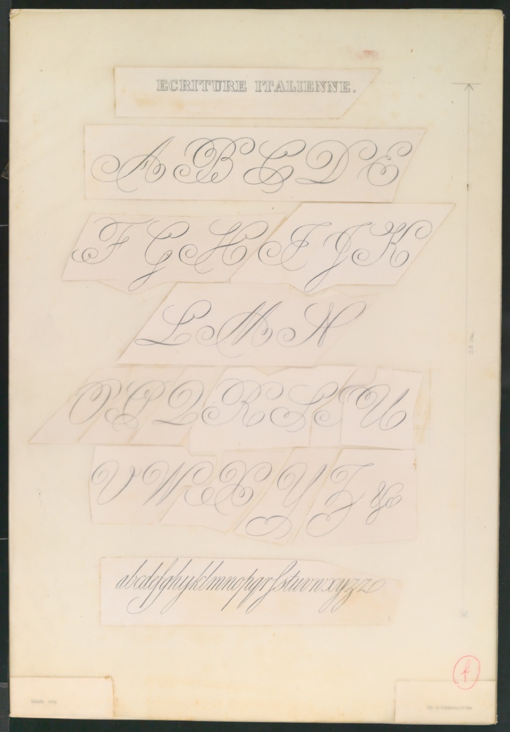Montierte Klischeevorlage für eine Illustration von Meisterbuch der Schrift — Blatt 1