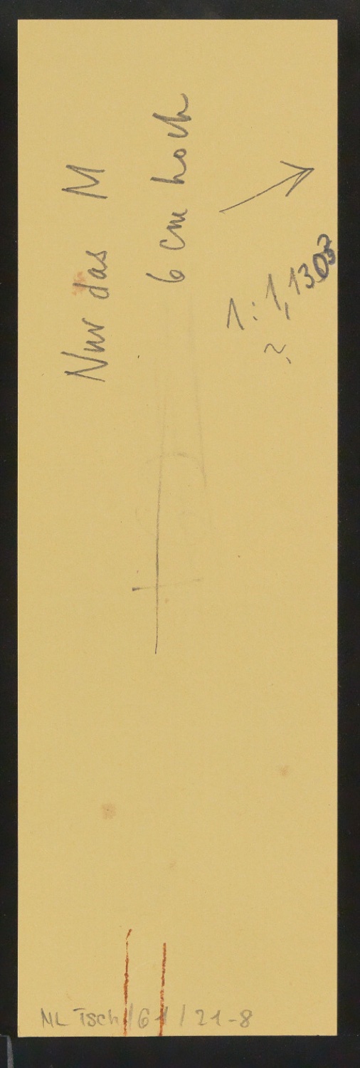 Vorarbeiten, Notizen und Entwürfe von Illustrationen für Meisterbuch der Schrift — Blatt 19