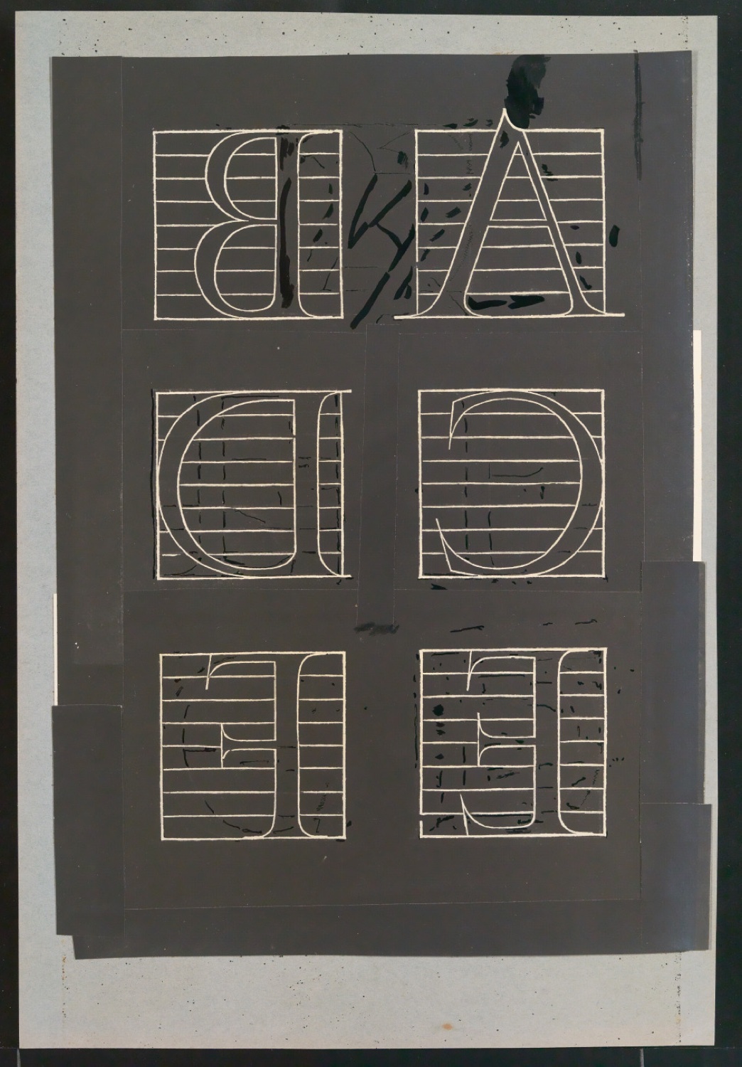 Retuschierte negative Klischeevorlagen von Illustrationen für Meisterbuch der Schrift — Blatt 5