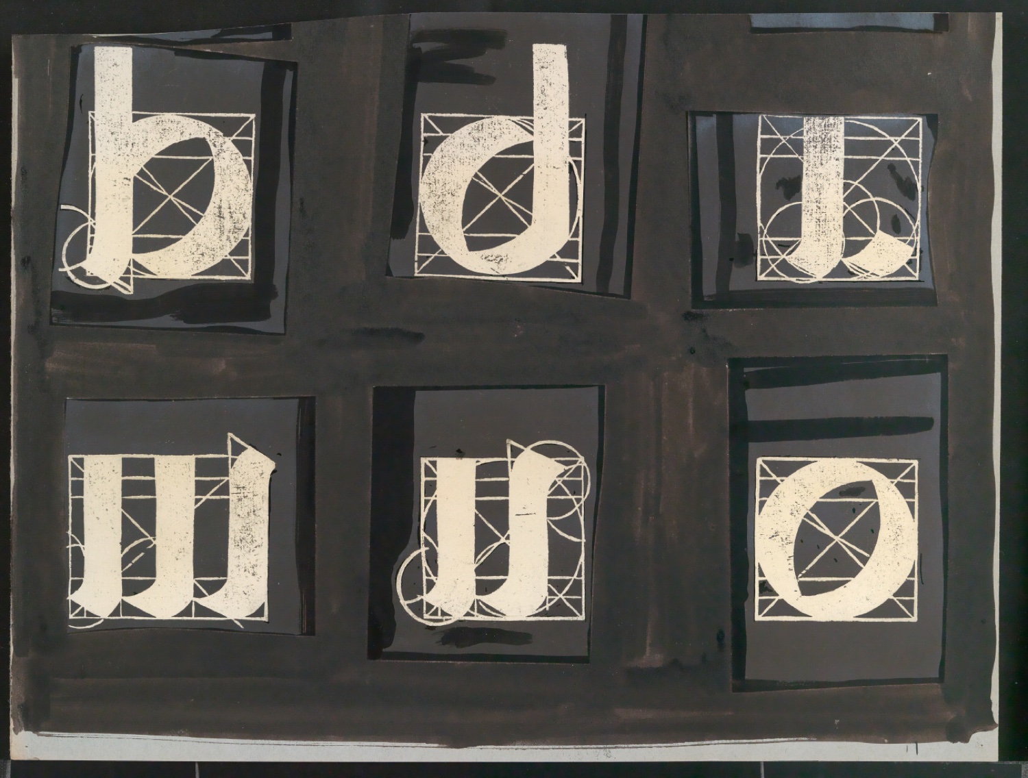 Retuschierte negative Klischeevorlagen von Illustrationen für Meisterbuch der Schrift — Blatt 11