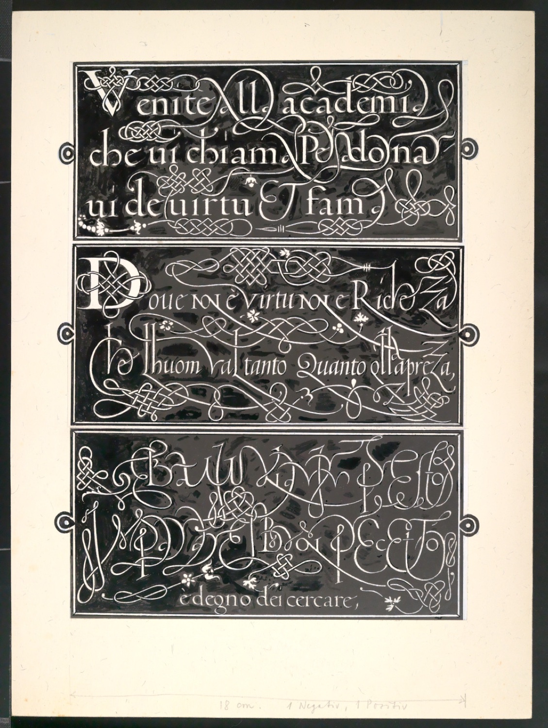 Retuschierte negative Klischeevorlagen von Illustrationen für Meisterbuch der Schrift — Blatt 13