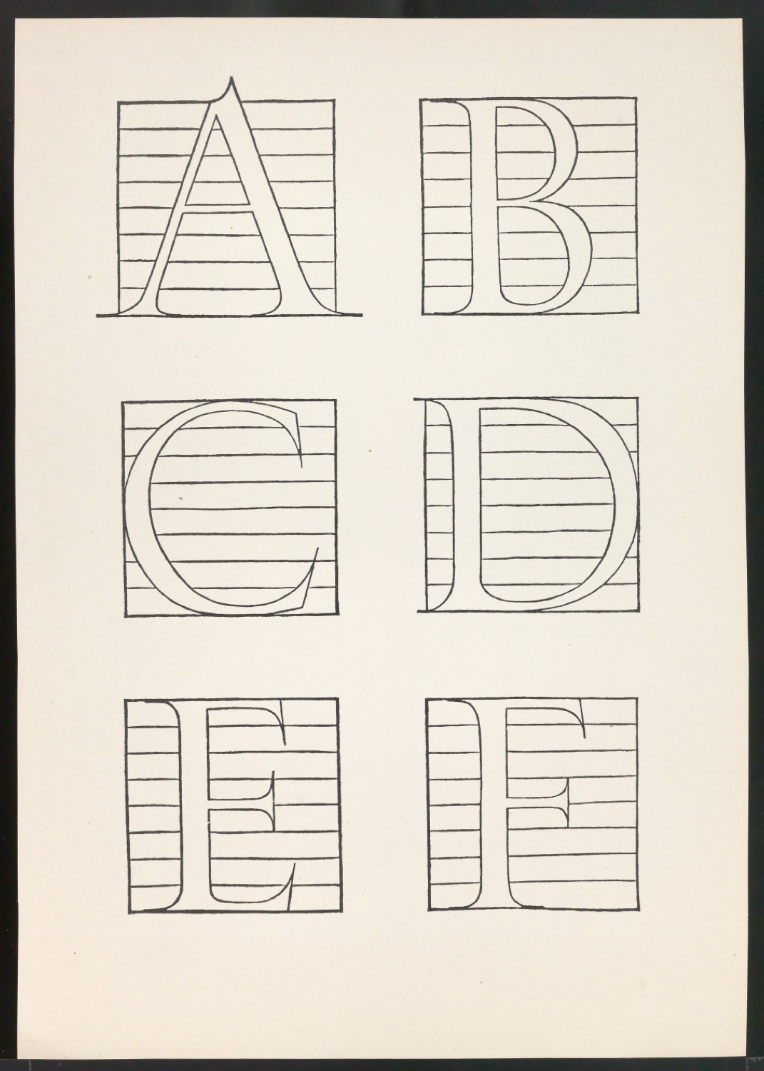 Probedrucke einer Bildtafel nach Vespasiano Amphiareo für Meisterbuch der Schrift — Blatt 1