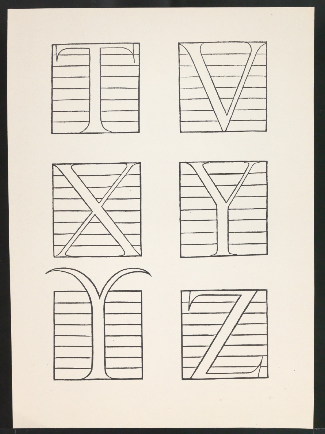 Probedrucke einer Bildtafel nach Vespasiano Amphiareo für Meisterbuch der Schrift — Blatt 7
