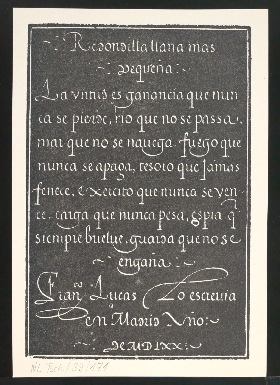 Probedrucke von Bildtafeln für Meisterbuch der Schrift — Blatt 12
