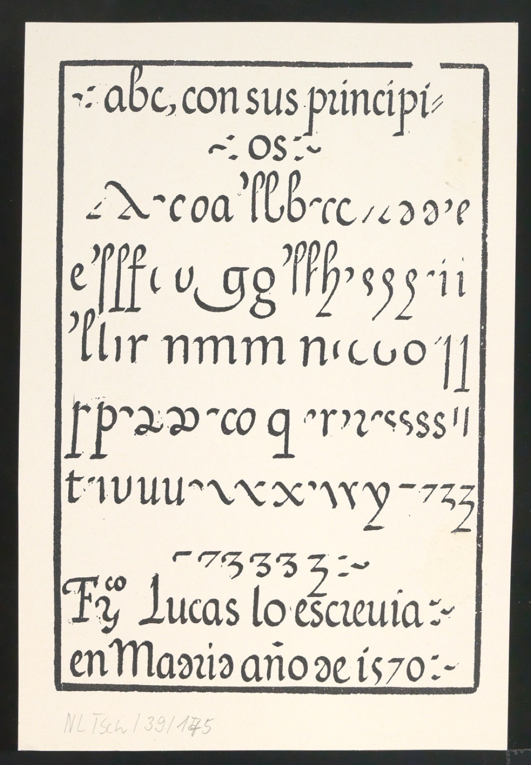 Probedrucke von Bildtafeln für Meisterbuch der Schrift — Blatt 20