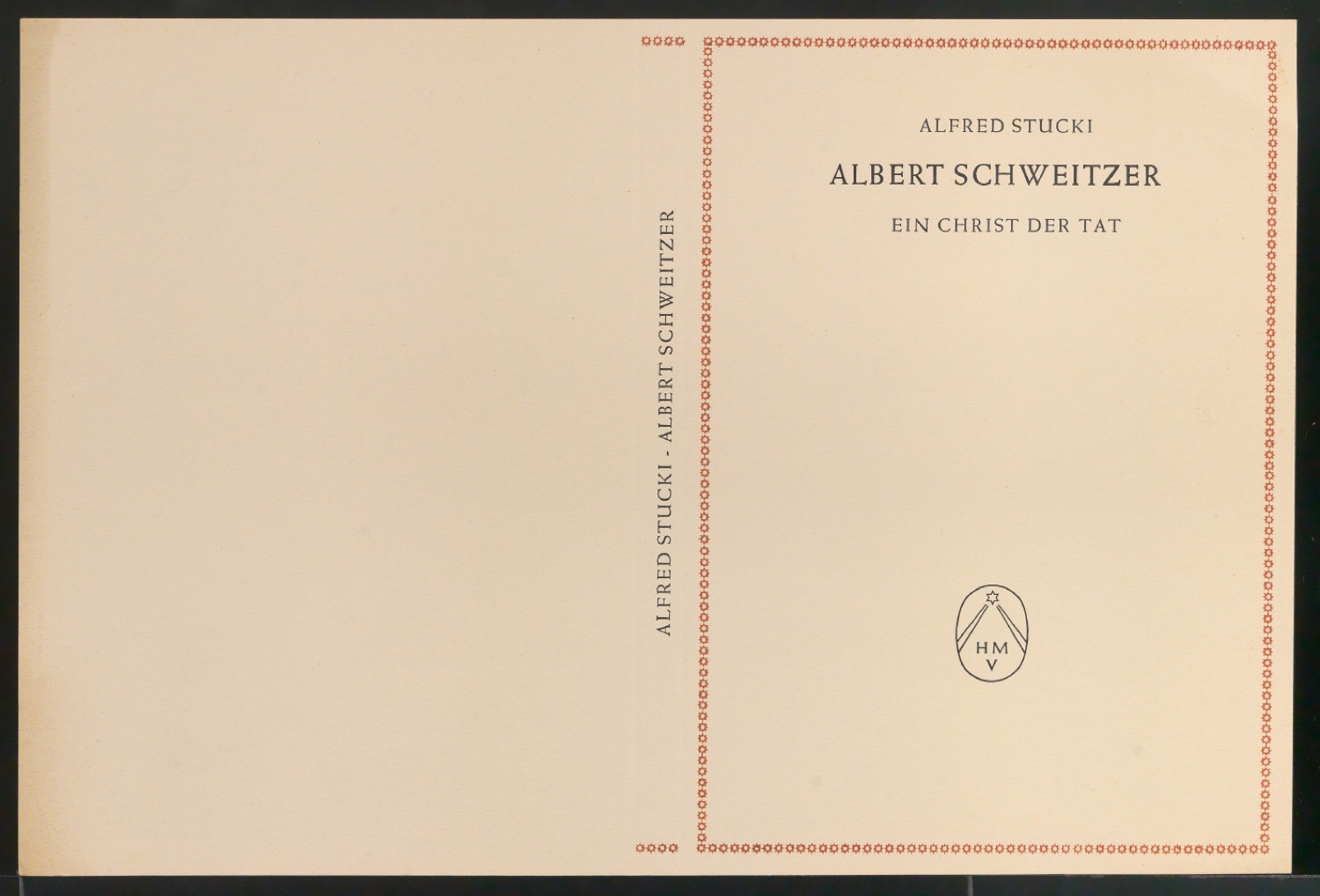 Probedrucke für den Schutzumschlag von Albert Schweitzer — Blatt 7