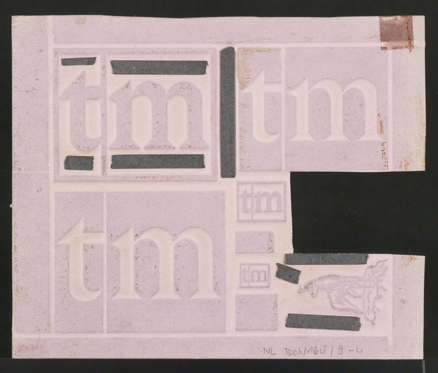 Papierstereotypie-Mater von Firmenzeichen TM für Typographische Monatsblätter — Blatt 1