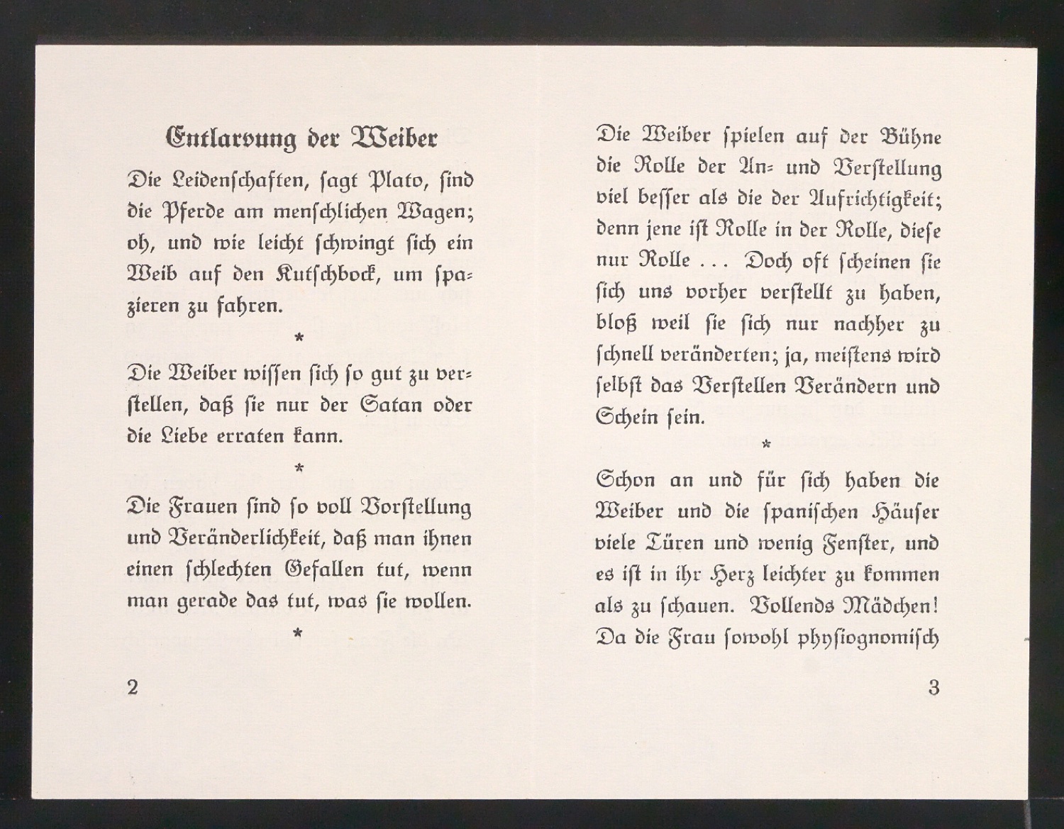 Entwurf für den Schutzumschlag und Probedrucke von Entlarvung der Weiber durch Jean Paul — Blatt 10