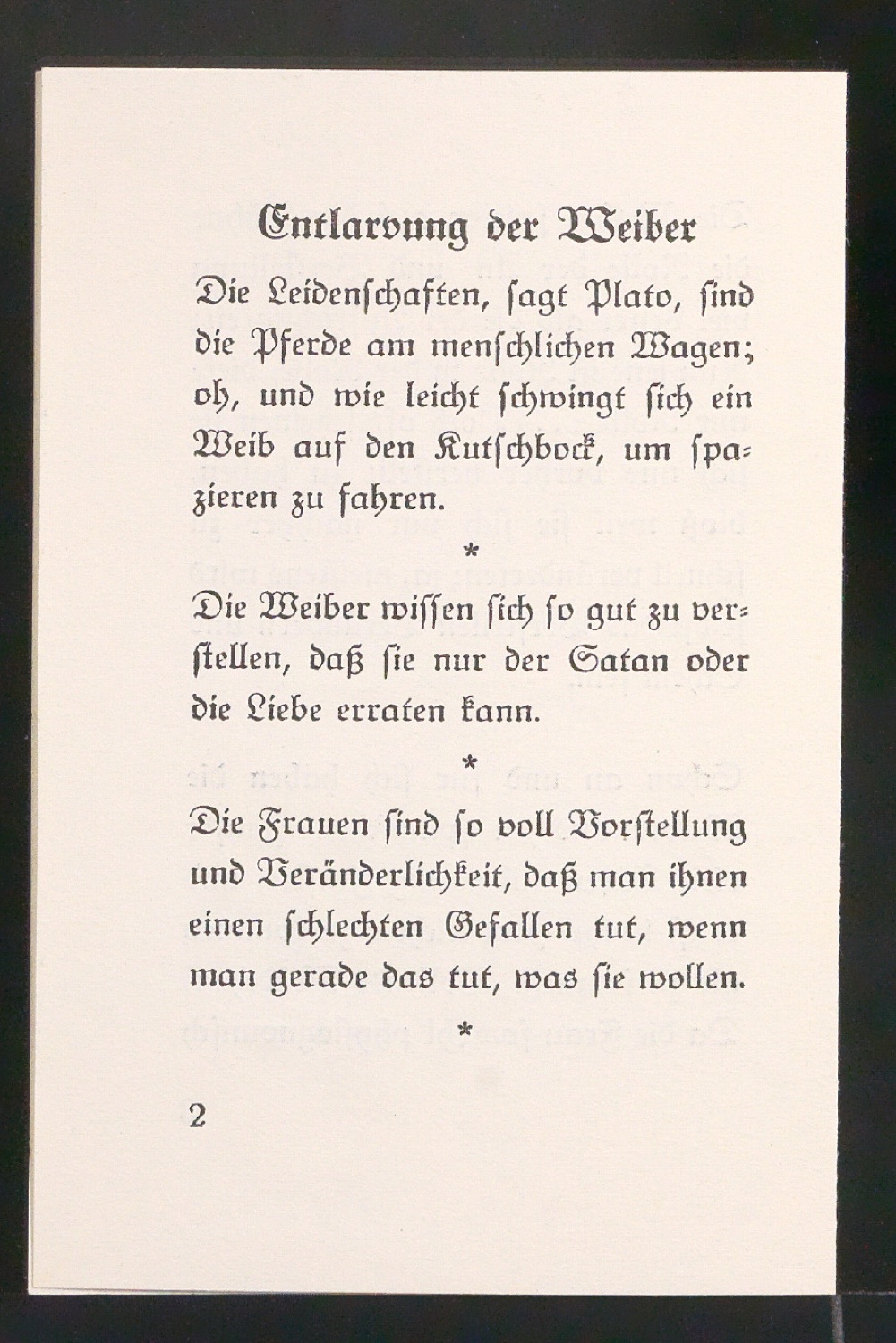 Entwurf für den Schutzumschlag und Probedrucke von Entlarvung der Weiber durch Jean Paul — Blatt 11