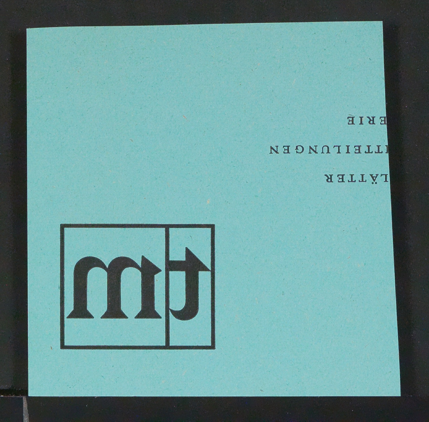 Klischeeabzug und Belegexemplare von Firmenzeichen TM für Typographische Monatsblätter — Blatt 3