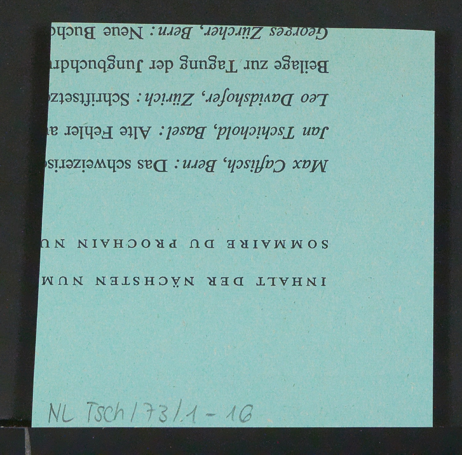 Klischeeabzug und Belegexemplare von Firmenzeichen TM für Typographische Monatsblätter — Blatt 4