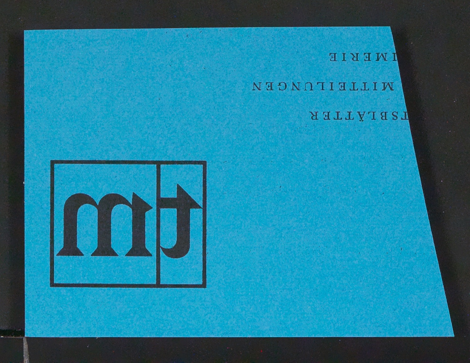 Klischeeabzug und Belegexemplare von Firmenzeichen TM für Typographische Monatsblätter — Blatt 5