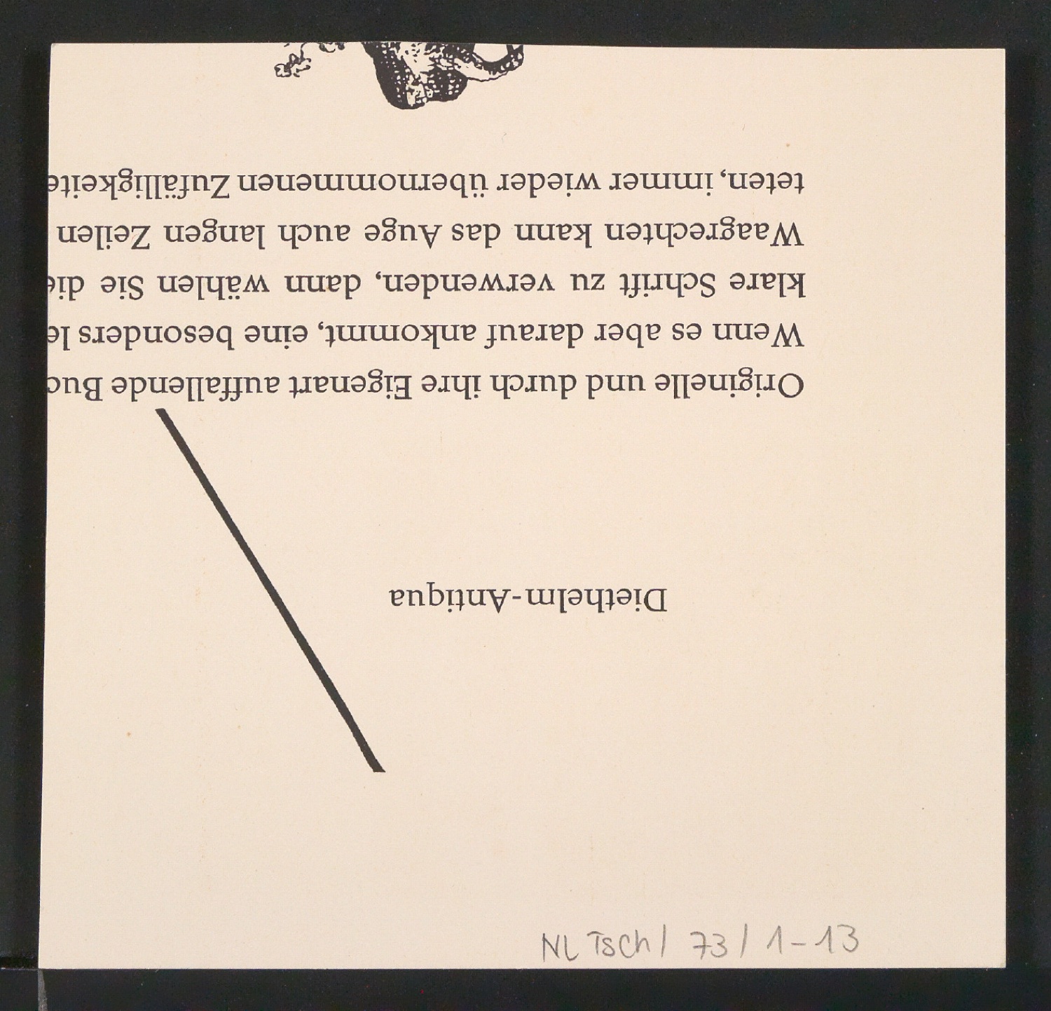 Klischeeabzug und Belegexemplare von Firmenzeichen TM für Typographische Monatsblätter — Blatt 8