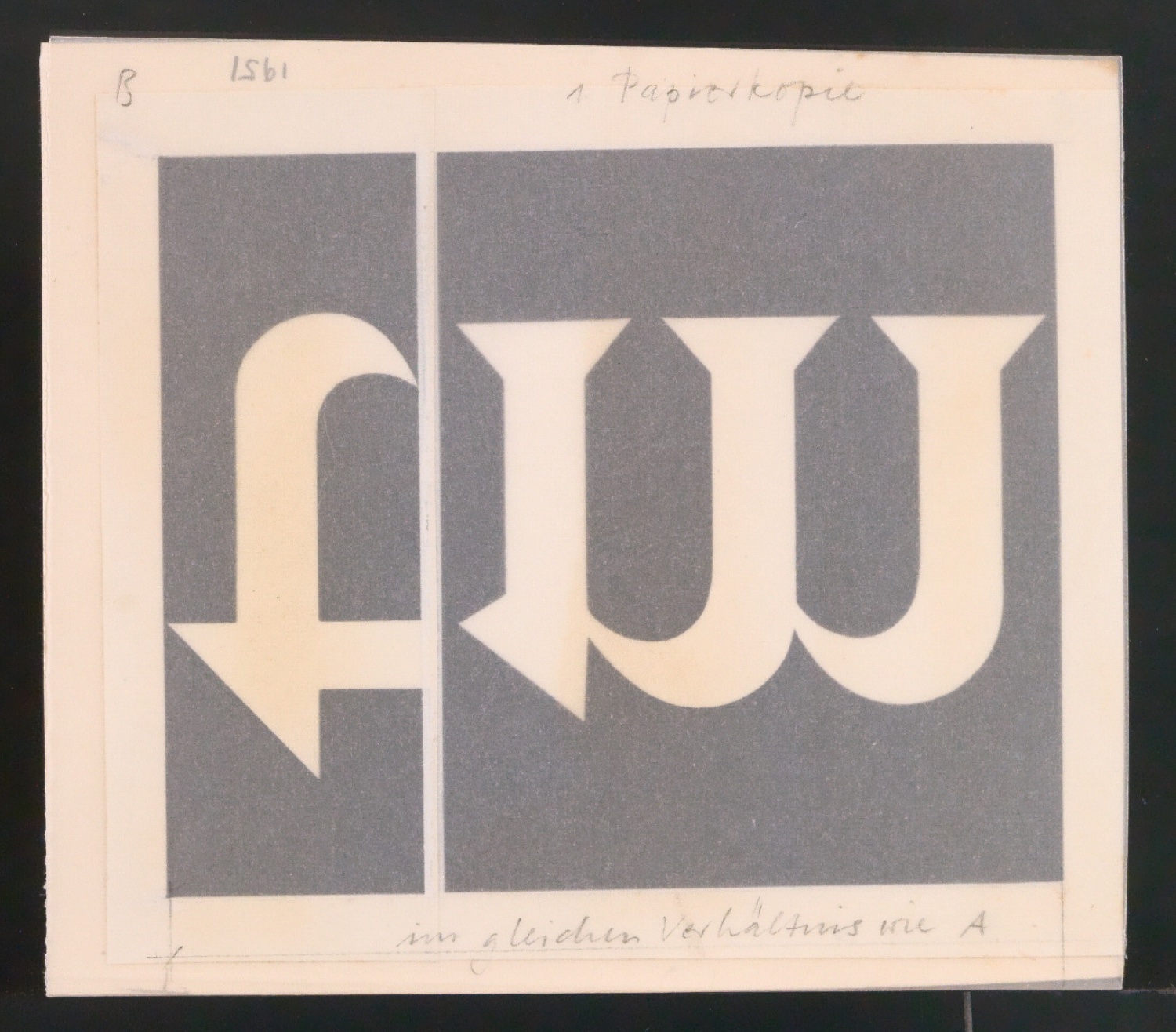 Korrigierte Klischeeabzüge von Firmenzeichen TM für Typographische Monatsblätter — Blatt 3