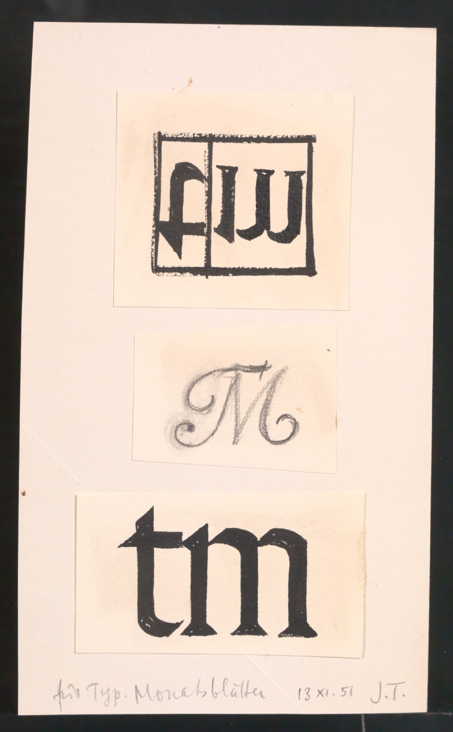 Entwürfe von Firmenzeichen TM für Typographische Monatsblätter — Blatt 3