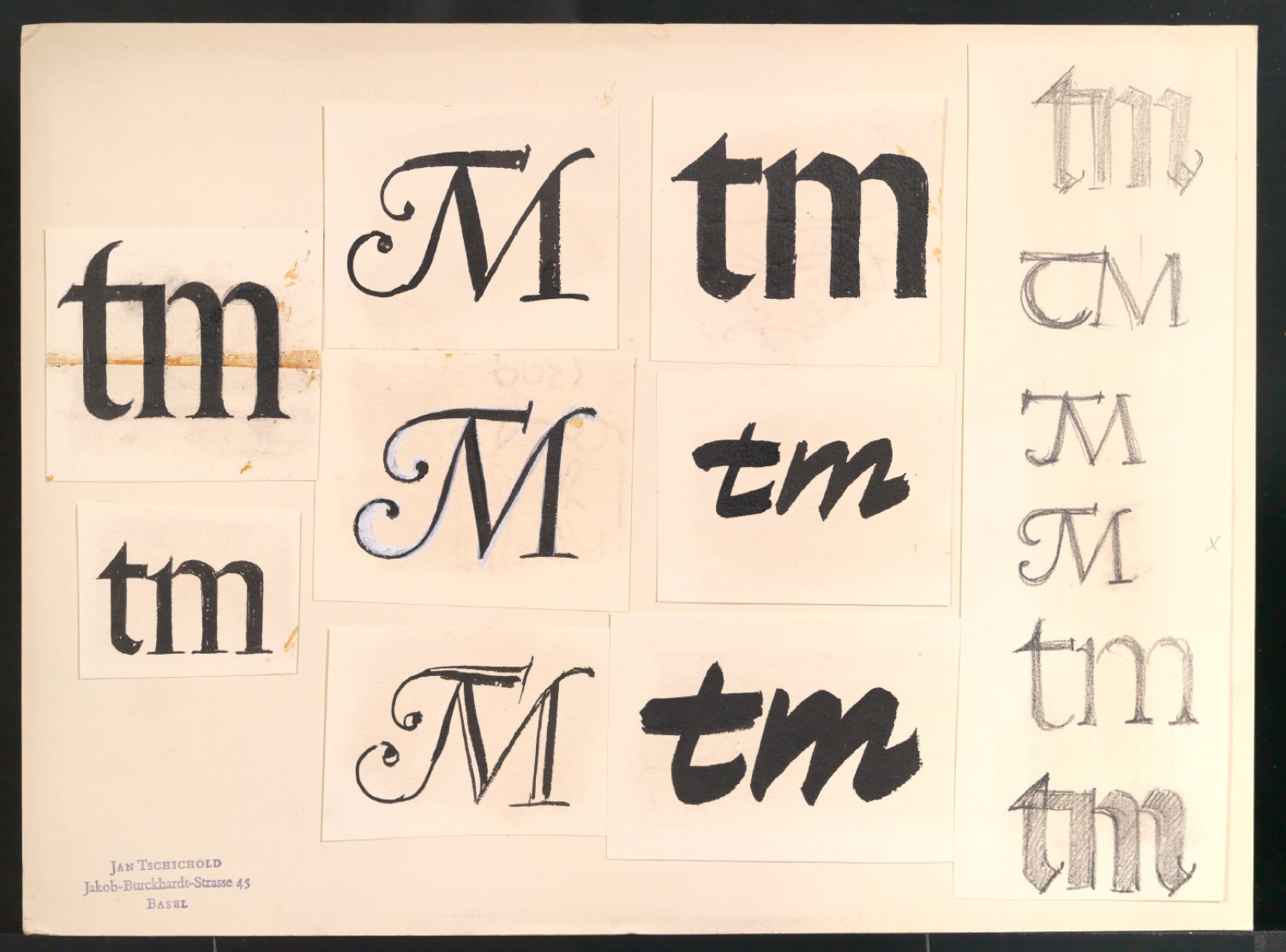 Entwürfe von Firmenzeichen TM für Typographische Monatsblätter — Blatt 7