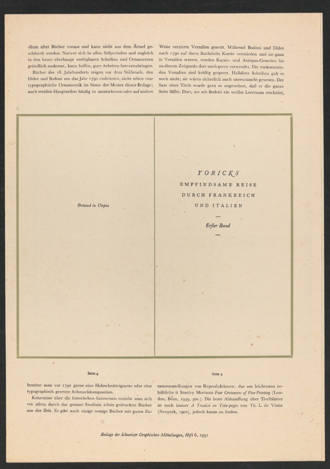 Probedruck mit Korrektur für die Beilage Typographie einer Liebhaberausgabe von sehr kleinem Format — Blatt 9