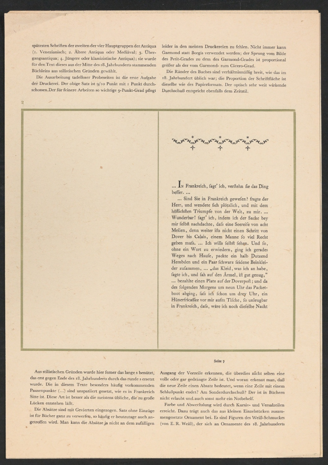 Probedruck mit Korrektur für die Beilage Typographie einer Liebhaberausgabe von sehr kleinem Format — Blatt 11