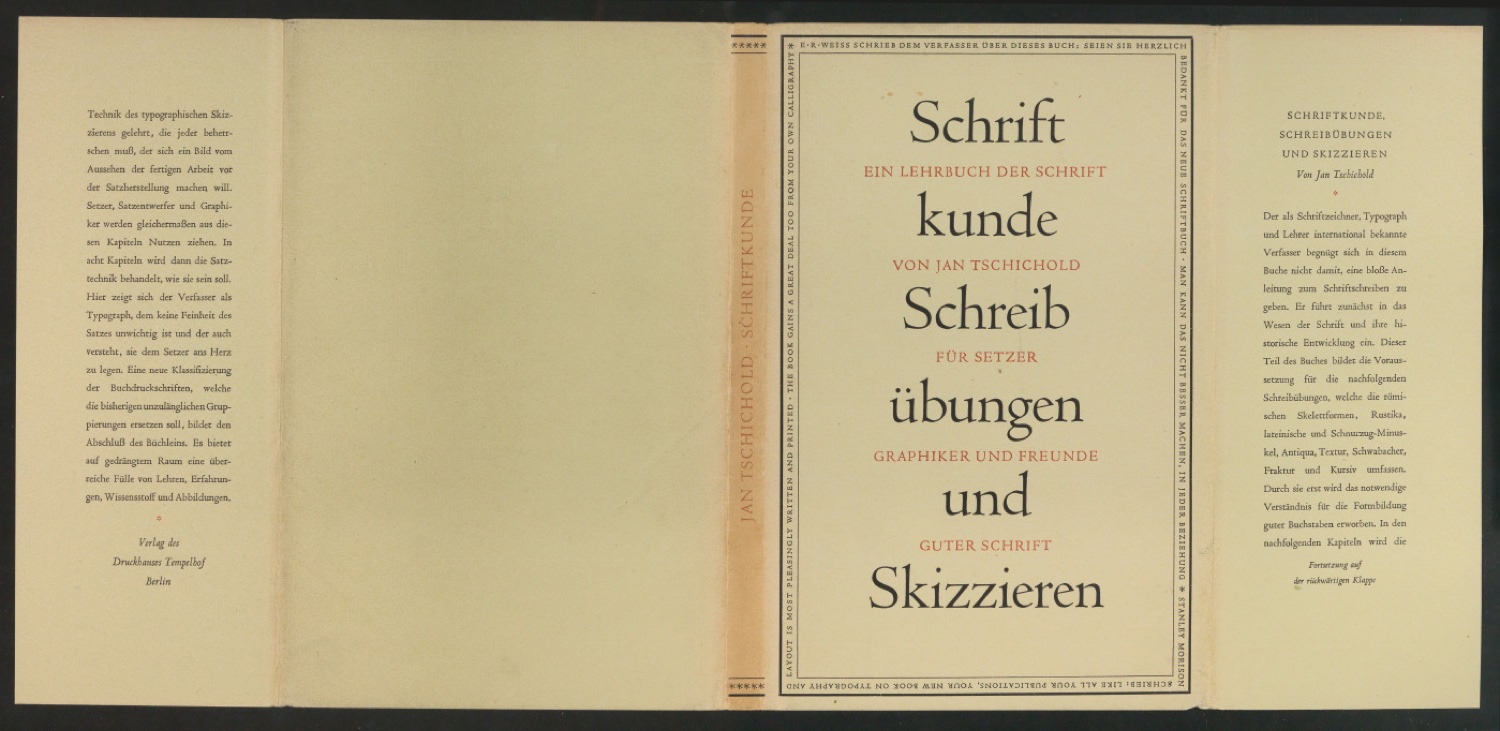 Schutzumschläge für Schriftkunde, Schreibübungen und Skizzieren für Setzer — Blatt 1
