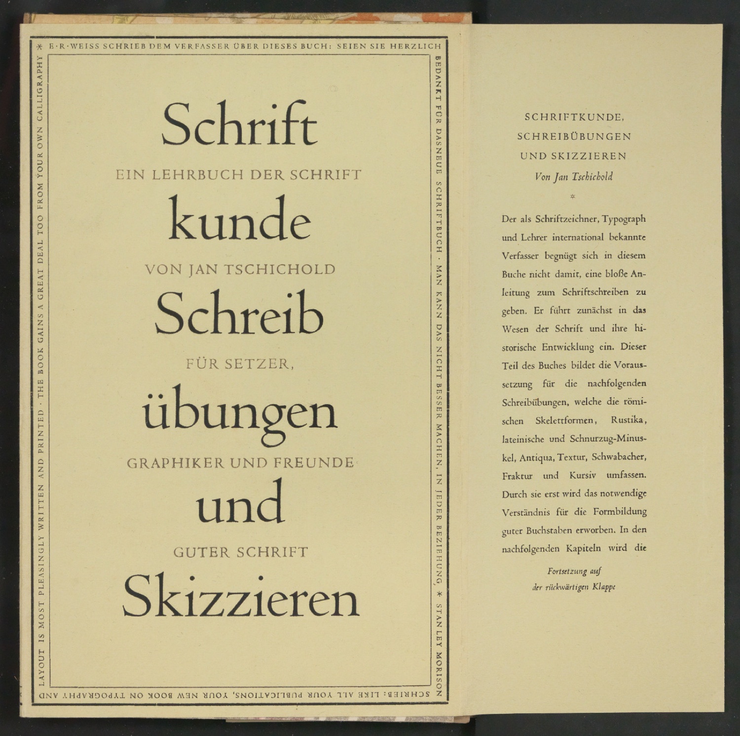 2. Autor-Bogen-Korrektur in Einbanddecke und Schutzumschlag von Schriftkunde, Schreibübungen und Skizzieren — Blatt 1