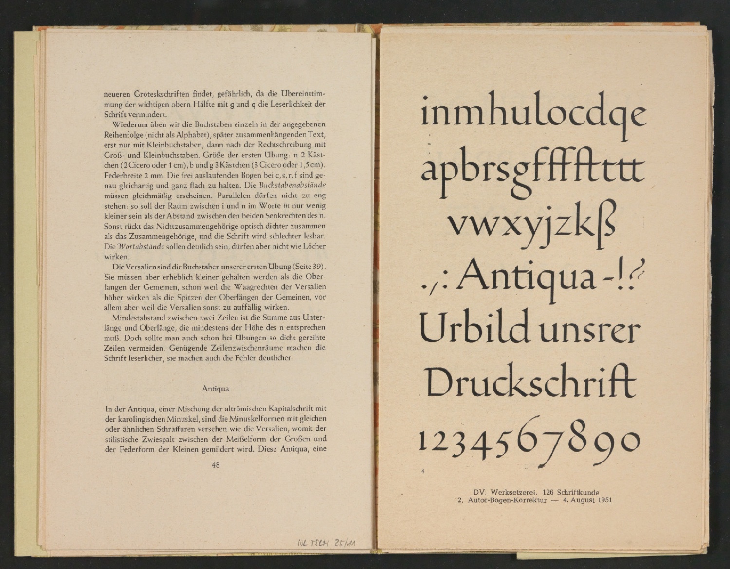 2. Autor-Bogen-Korrektur in Einbanddecke und Schutzumschlag von Schriftkunde, Schreibübungen und Skizzieren — Blatt 28