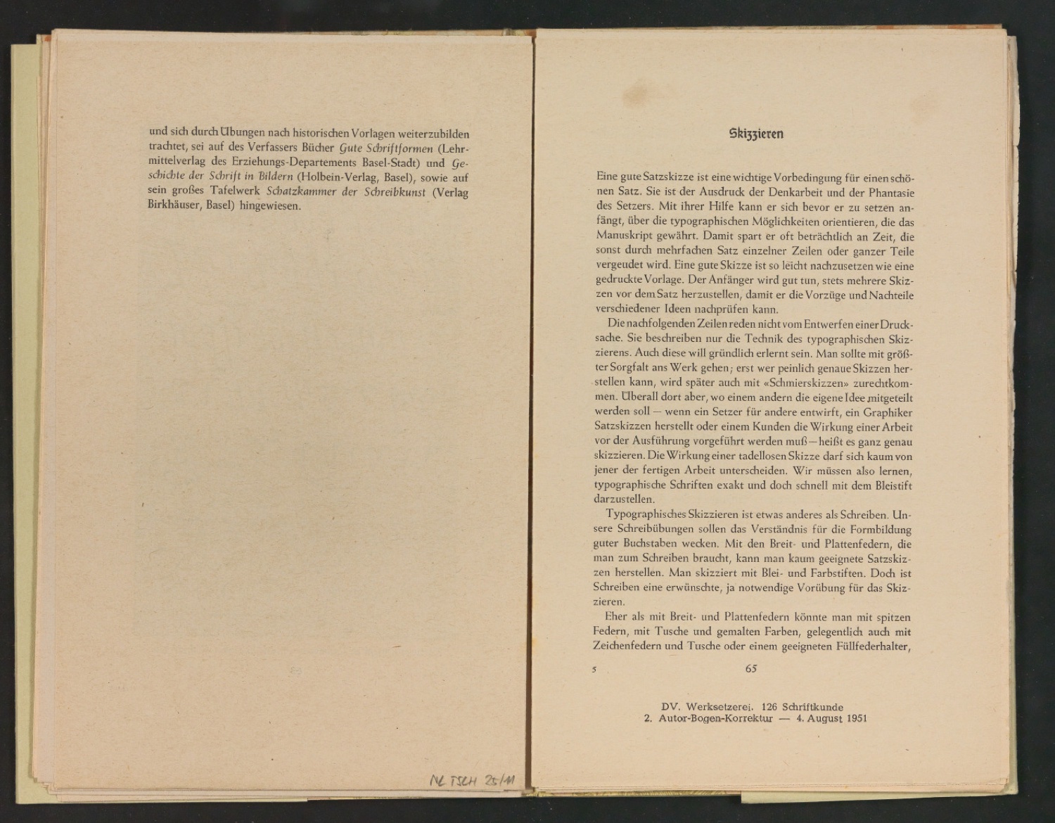 2. Autor-Bogen-Korrektur in Einbanddecke und Schutzumschlag von Schriftkunde, Schreibübungen und Skizzieren — Blatt 36