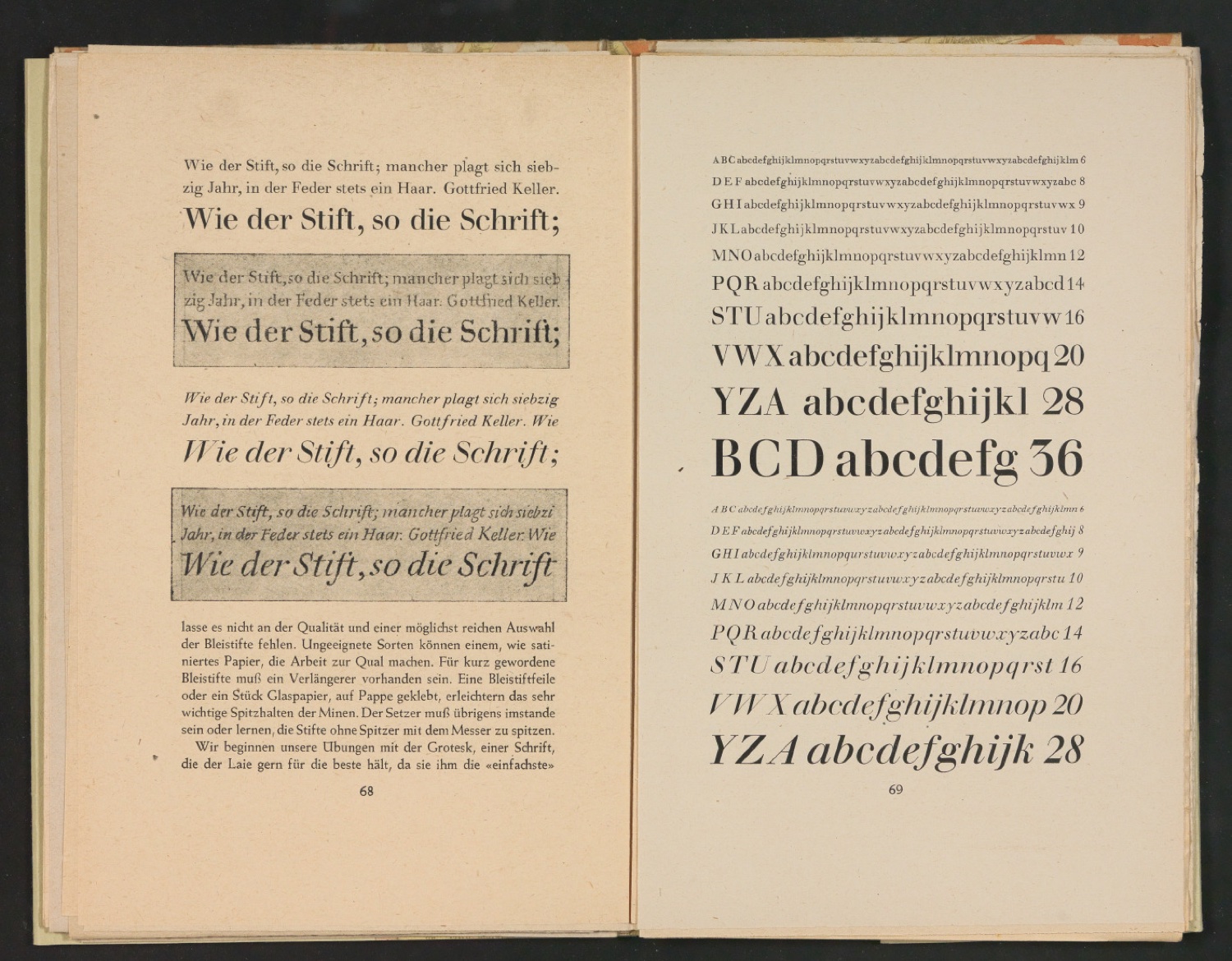 2. Autor-Bogen-Korrektur in Einbanddecke und Schutzumschlag von Schriftkunde, Schreibübungen und Skizzieren — Blatt 38