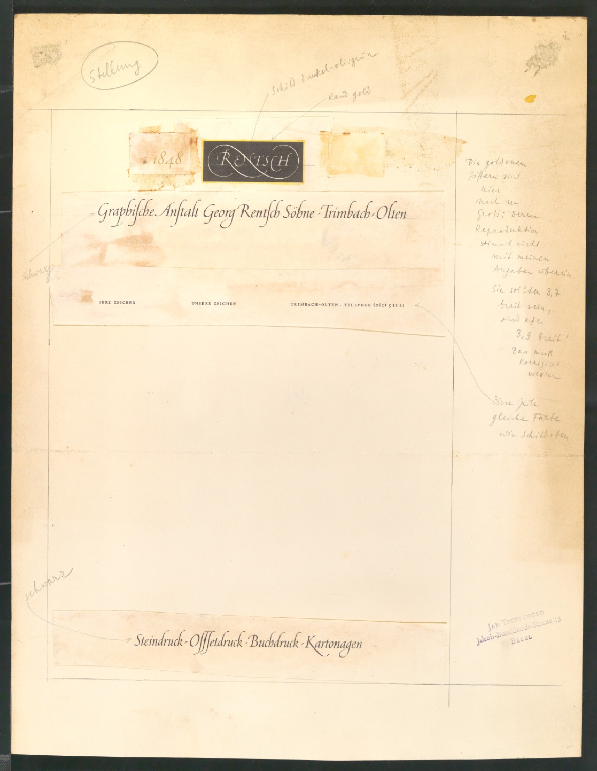 Entwürfe von Briefbogen für Georg-Rentsch-Söhne — Blatt 11
