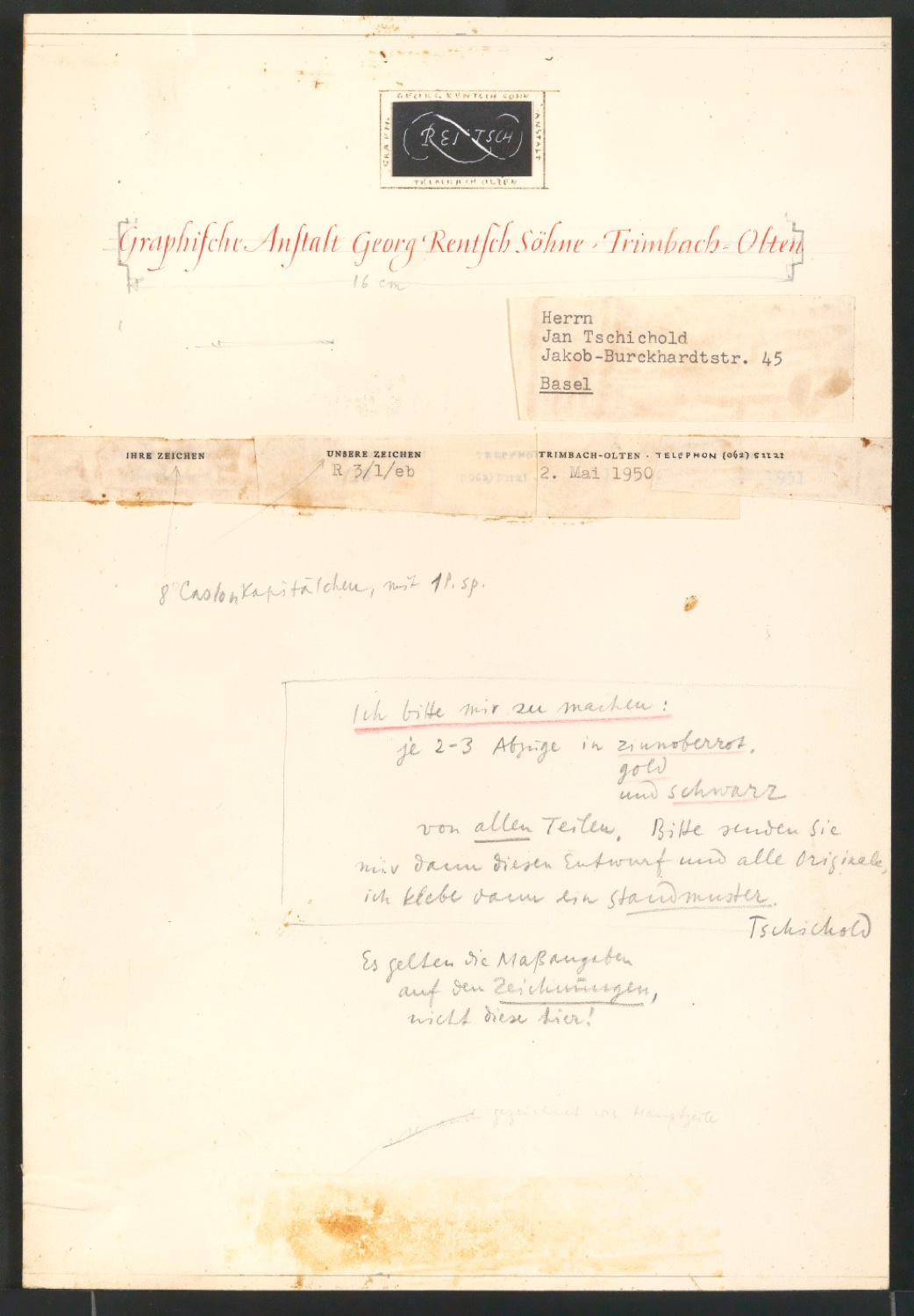 Entwürfe von Briefbogen für Georg-Rentsch-Söhne — Blatt 13