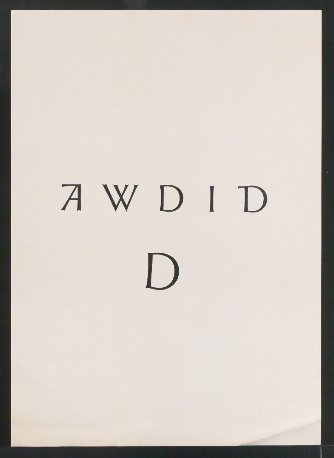 Entwurf und Probedruck einer Buchstabenfolge — Blatt 3