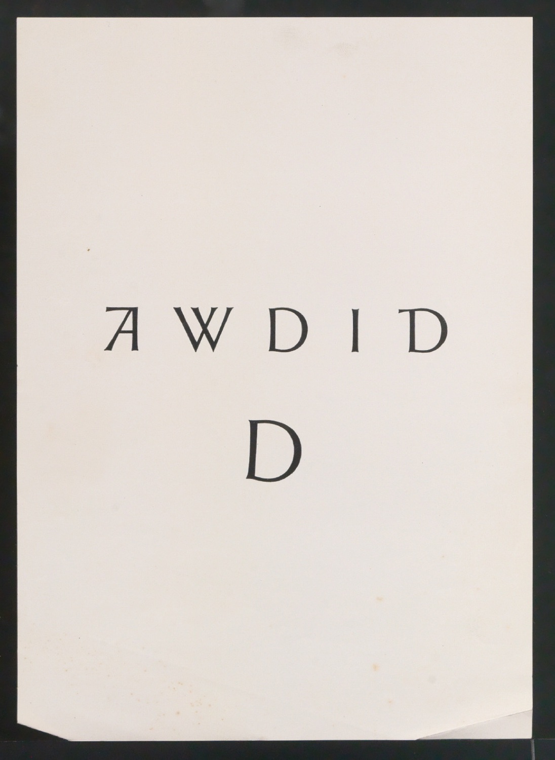 Entwurf und Probedruck einer Buchstabenfolge — Blatt 5