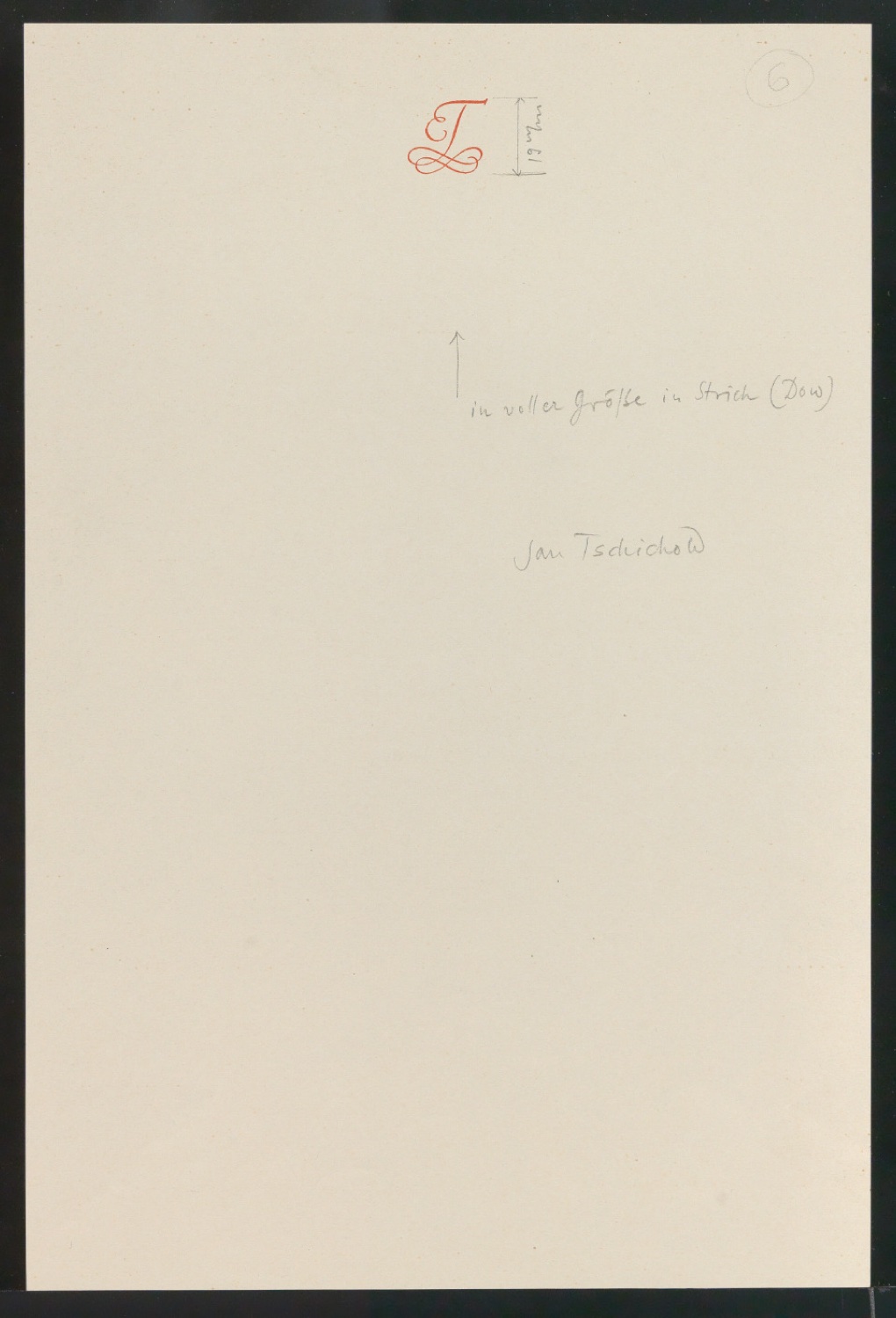 Korrigierter Probedruck von Briefbogen für Edith Tschichold — Blatt 1