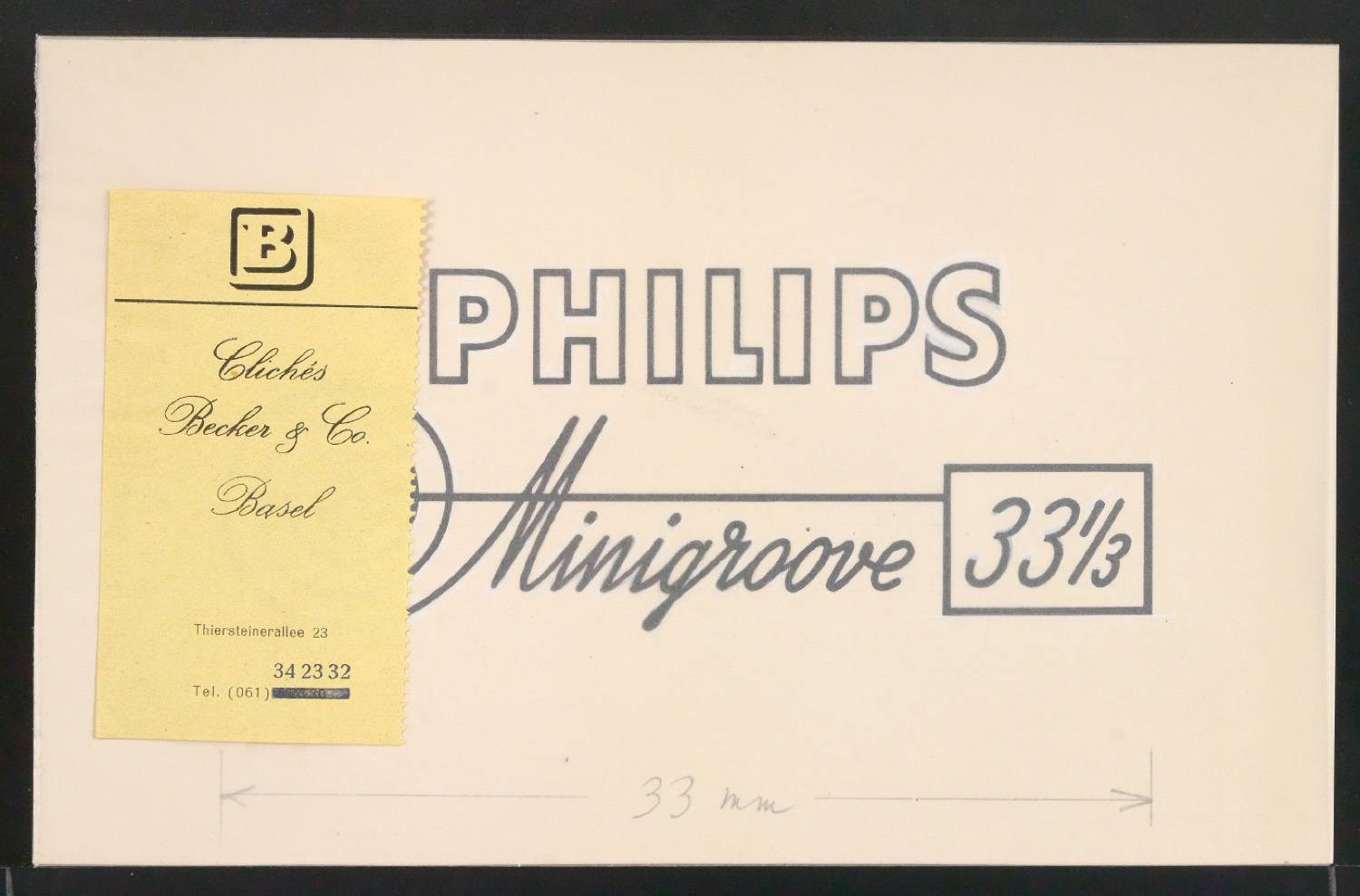 Klischeevorlagen für Firmenzeichen und Schallplatten-Etikett Philips — Blatt 3