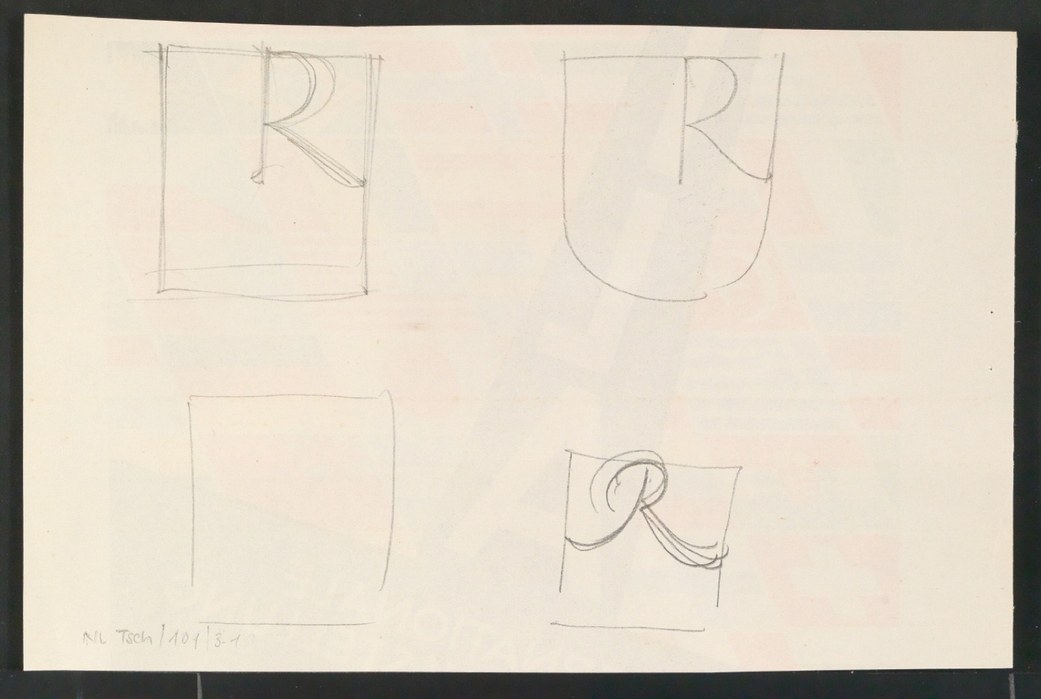 Entwurfszeichnungen von Firmenzeichen für Georg-Rentsch-Söhne [1950] — Blatt 1