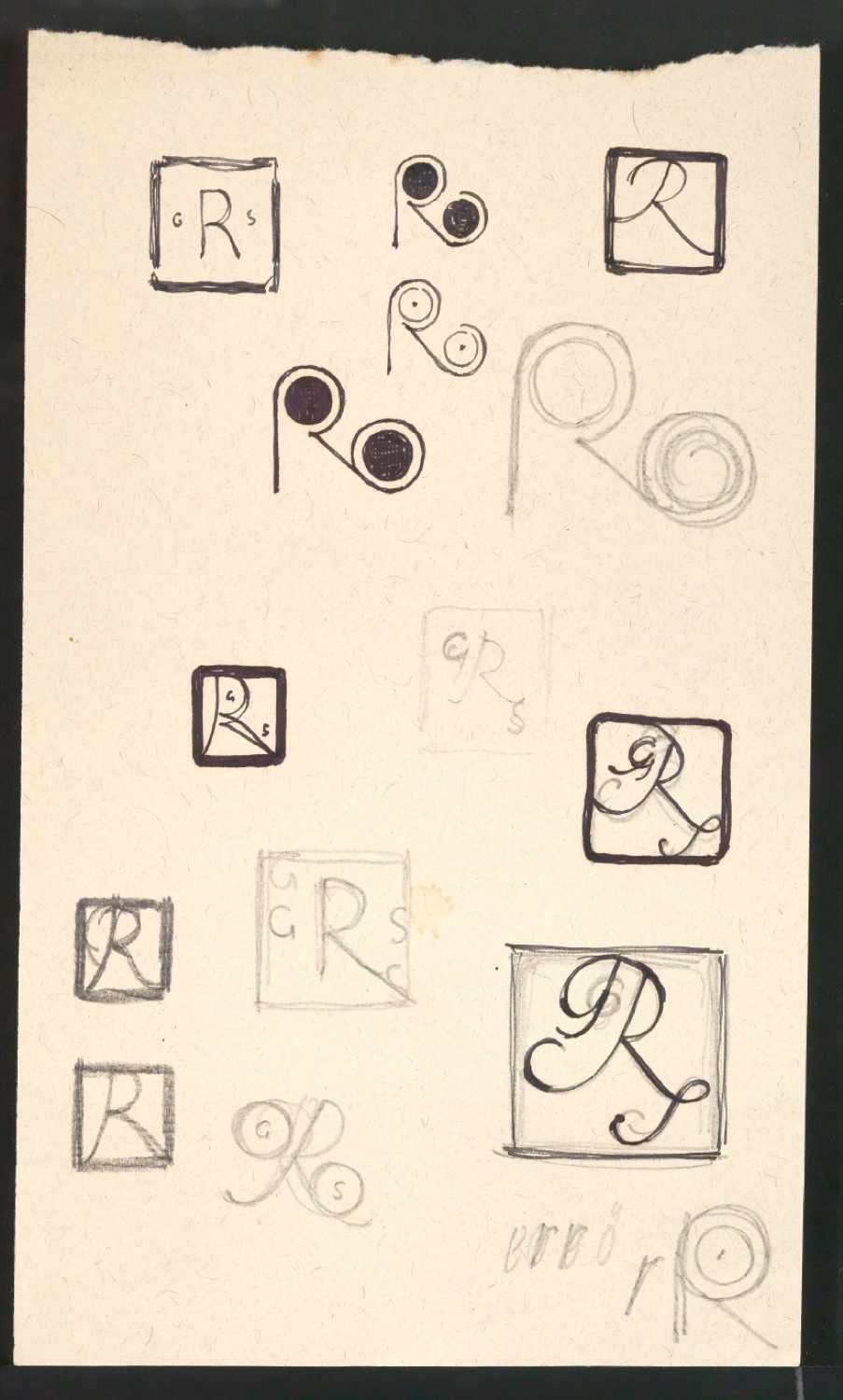 Entwurfszeichnungen von Firmenzeichen für Georg-Rentsch-Söhne [1950] — Blatt 15