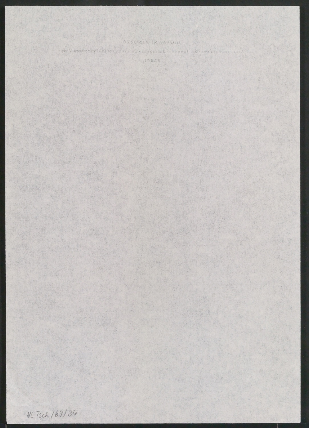 Briefbogen für Giovanni Panozzo, Architekt — Blatt 2