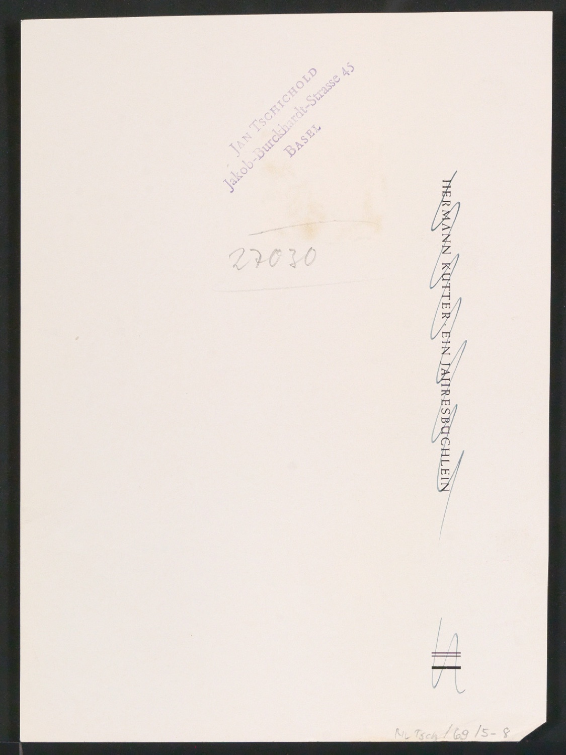 Probedrucke von Briefbogen für Edith Tschichold — Blatt 2