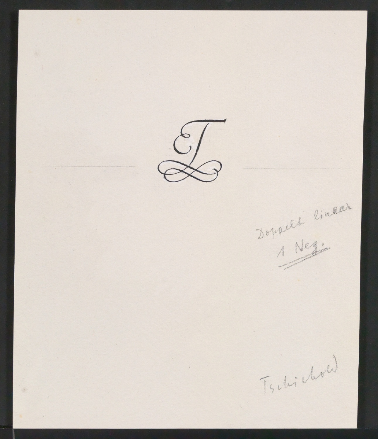 Entwürfe, Probedrucke und Klischeeabzüge von Signet für Briefbogen für Edith Tschichold — Blatt 1