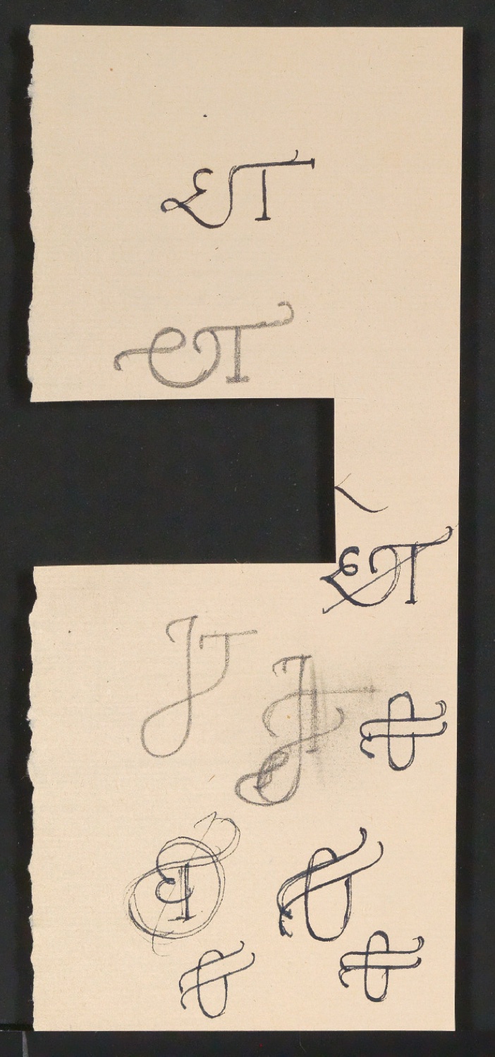 Entwürfe, Probedrucke und Klischeeabzüge von Signet für Briefbogen für Edith Tschichold — Blatt 19