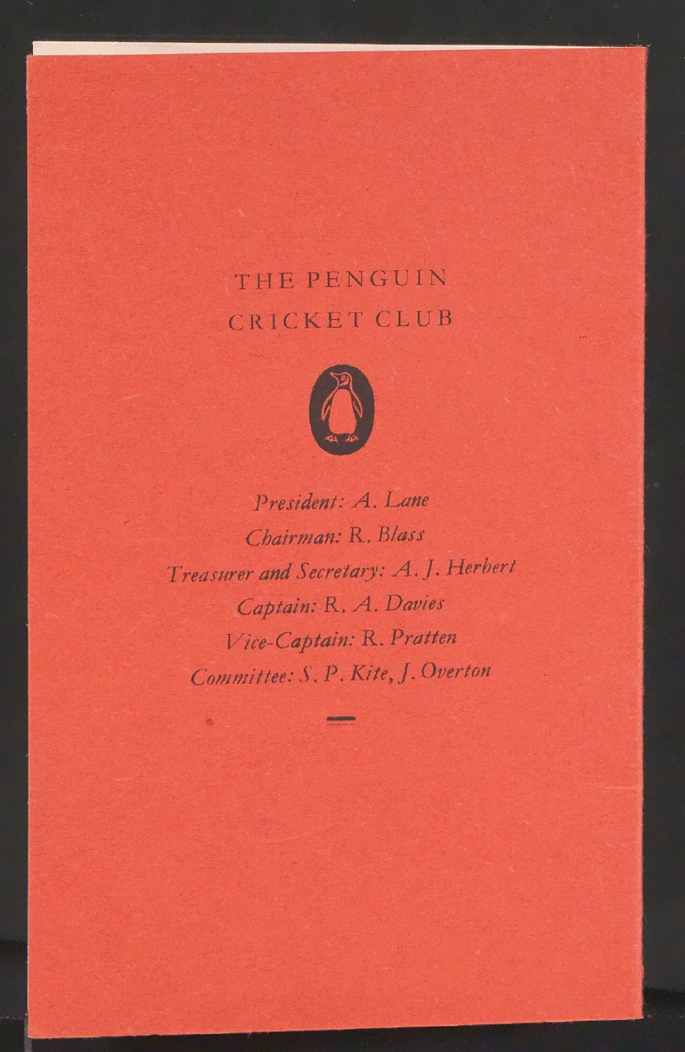 Penguin Cricket Club Clubcard — Blatt 3