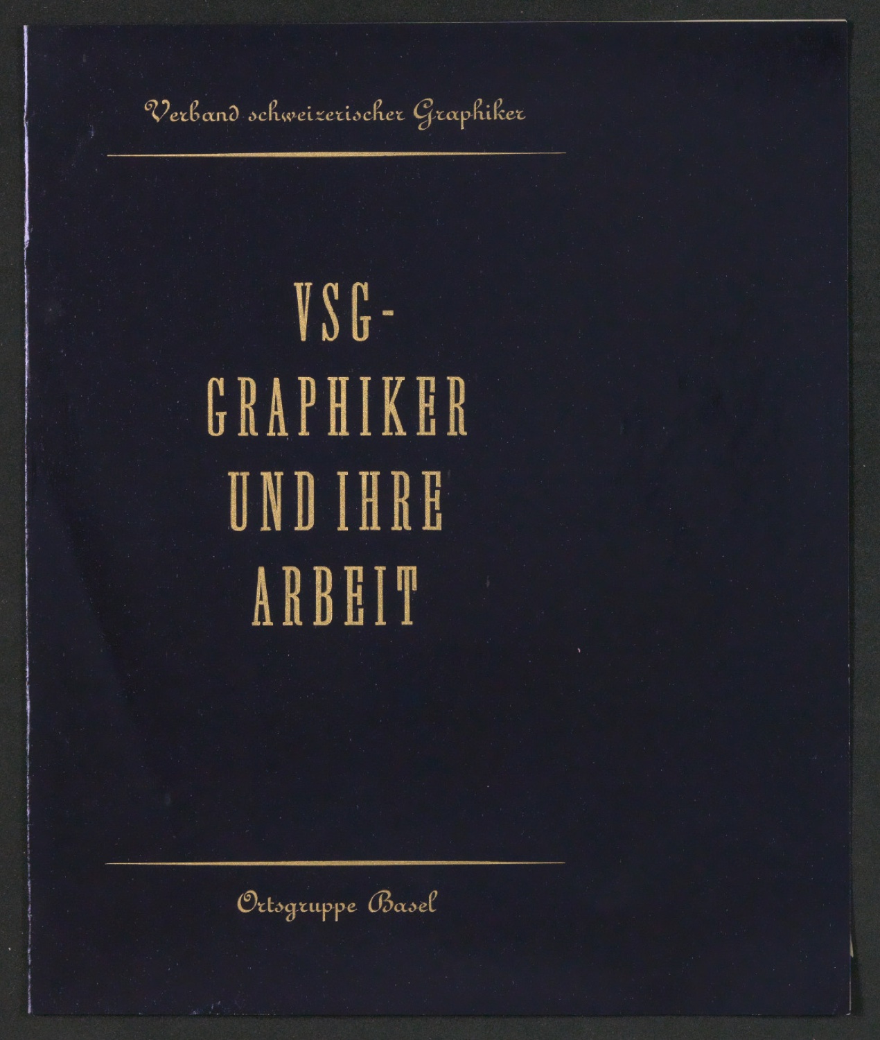 Schutzumschlag für den Band VSG-Graphiker und ihre Arbeit — Blatt 1