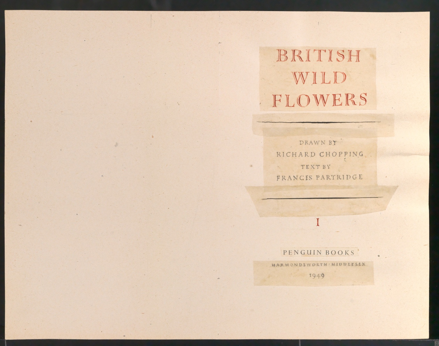 Entwurf des Titelblattes zu British Wild Flowers — Blatt 1