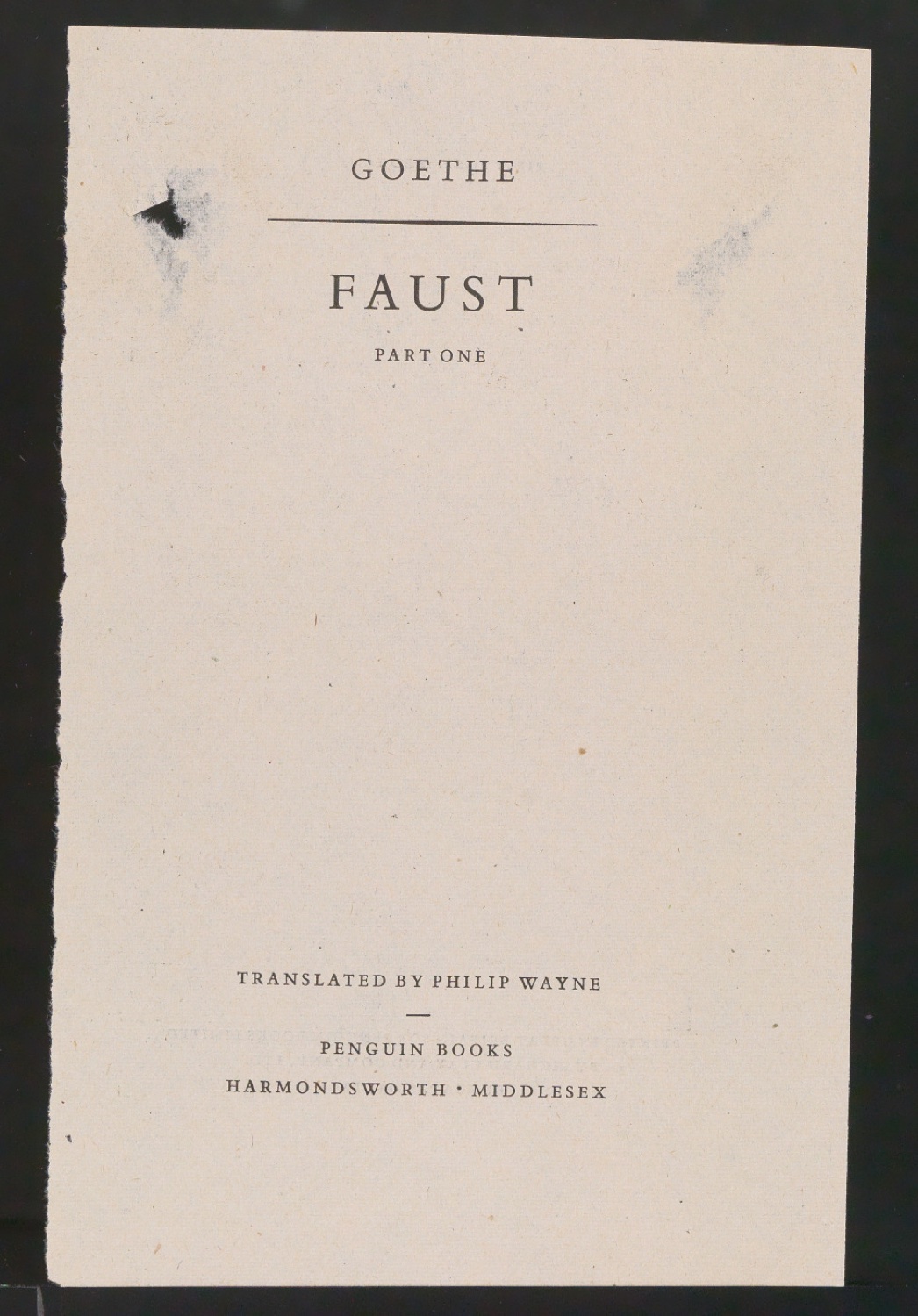 Probedruck für das Titelblatt von Faust — Blatt 1